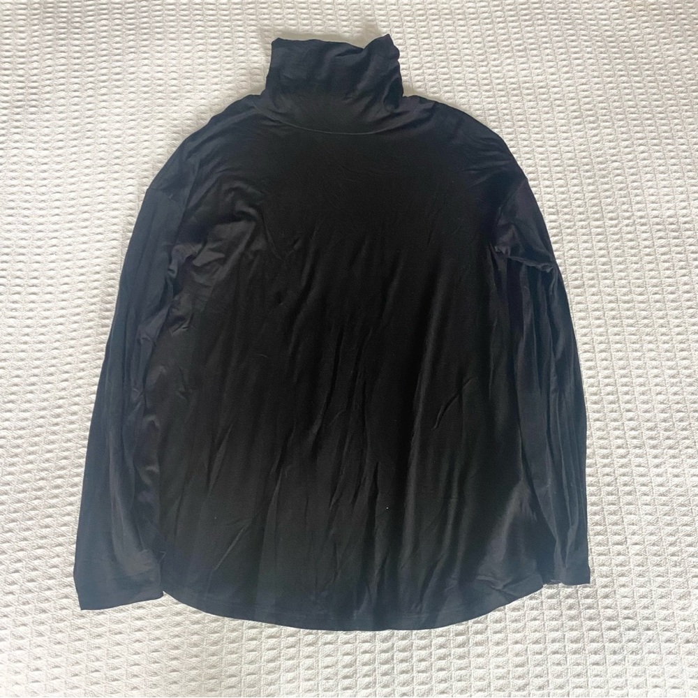 Joan Vass black long sleeve turtleneck tee size small